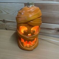 1993 Vintage Trendmasters Halloween Pumpkin Mummy Head Light Up Foam Blow Mold picture