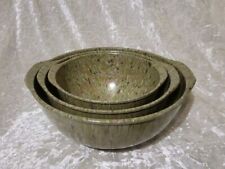 Vintage Set Of (3)  Green Melmac Confetti Nesting Mixing Bowls picture