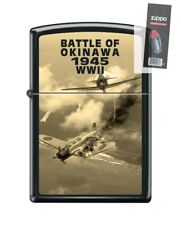 Zippo 82264 WW2 Battle of Okinawa 1945 plane zero Lighter + FLINT PACK picture