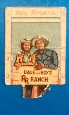 1952 Roy Rogers Post Cereal Pop-Out Card #1 Double-R Bar Ranch / Torn, Creased picture