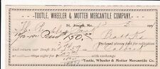 U.S. Tootle, Wheeler & Motter Mercantile Company St Joseph1901 Invoice Ref 40578 picture