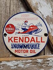 VINTAGE 1948 KENDALL PORCELAIN SIGN SNOWMOBILE GAS MOTOR OIL LUBRICANTS 6