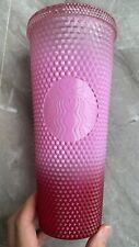 Christmas New Starbucks Gradient Pink Studded 24oz Straw Cup Tumbler Gift 710ml picture
