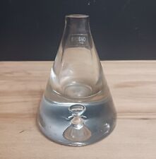 Vintage Krosno Poland Clear Art Glass Bud Vase Controlled Bubble Thick Base 4