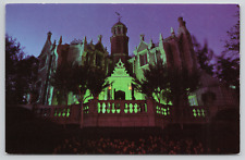 Orlando Florida Walt Disney World Haunted Mansion at Night Chrome Postcard picture