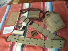 WWII US Army USMC M1910 Canteen Belt Pacific Salty lot picture