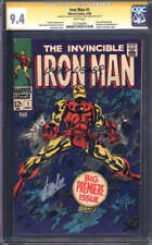 IRON MAN #1 CGC 9.4 WHITE PAGES // X2 SIGNED STAN LEE + LARRY LIEBER MARVEL 1968 picture