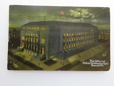 1916 Antique Postcard Denver CO Federal Building Nighttime #8976 picture