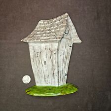 Vintage Arnel's Ceramic Outhouse Wall Plaque 1970s Hobbyist Bathroom Decor picture
