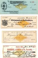 Group of 6 Different Checks with Revenues - Check - Checks with Revenue Stamps picture