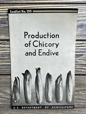 Vintage Farmers Bulletin US Dept of Agriculture No 133 Chicory And Endive 1937 picture