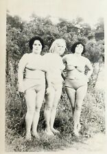 1970 Pretty Women Bikini Blonde and Two Brunettes Vintage B&W Photo Portrait picture