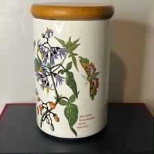 VTG 1972 Portmeirion England 7” Woody Nightshade Butterfly Floral Canister w Lid picture