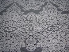 Vtg Quaker Lace White Rectangle Scalloped Edge Tablecloth 64x97