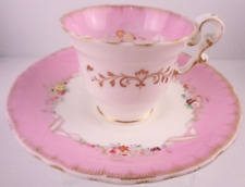 Stunning Antique 1833-47 Copeland & Garrett Pink Gold White Floral Cup & Saucer picture