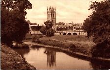 Oxford England Magdalen College Campus Scenic Landmarks Sepia BW Postcard picture