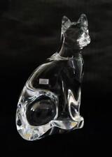 Baccarat Crystal, France SITTING CAT Large Clear Figurine, 8 1/2