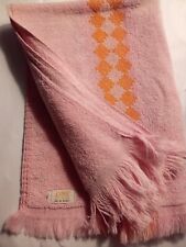 Vintage Cone Hand Towel Pink and Orange All Cotton Made in USA picture
