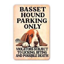 Basset Hound Parking Sign: Funny, Handmade Aluminum 8x12, dog, indoor outdoor picture