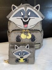NWOT RARE HTF FUZZY MEEKO LOUNGEFLY MINI BACKPACK & MATCHING WALLET picture