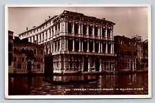 RPPC Gondola on Water by Pesaro Palace VENICE Italy VINTAGE Postcard 1218 picture