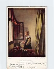 Postcard A Girl Reading a Letter at an Open Window Painting by Johannes Vermeer picture