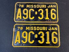 MISSOURI LICENSE PLATE PAIR 1978 JANUARY A9C-316 picture