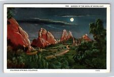 Colorado Springs CO-Colorado, Garden of Gods by Moonlight, Vintage Postcard picture