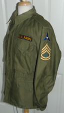 VINTAGE  DATED 1960  U.S. ARMY  FIELD JACKET  OG 107  NAMED PATCHES SMALL SHORT picture