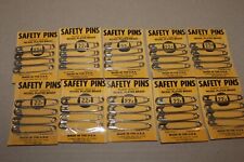 LOT OF 10 PACKS Safety Pins Sewing Crafts vintage nickel plated brass O HARA USA picture