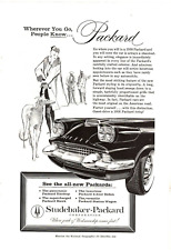 1958 Print Ad Studebaker Packard Wherever you go People Know Illustration Woman picture