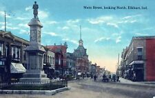 ELKHART IN - Main Street Looking North Postcard - 1913 picture
