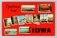 Dubuque IA-Iowa, General Greetings, Large Letter, Antique Vintage Postcard picture