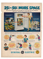 GE General Electric Refrigerators Print Ad Appliances Bridgeport CT Vintage 1950 picture