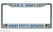 NAVY CHIEF PETTY OFFICER USA MADE MILITARY LICENSE PLATE FRAME  picture