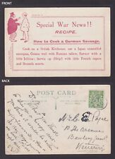 GREAT BRITAIN, Postcard, How to Cook a German Sausage, Propaganda, WWI picture