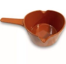 Vintage COPCO Michael Lax Enameled Cast Iron Pot Saucepan 2 Spout Burnt Orange picture