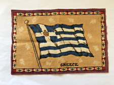 1914 Greek Greece Tobacco Flannel Flag with Crown - AUTHENTIC picture