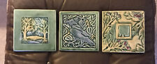3  Tiles Designed & Hand Carved by Mary Philpott Wandering Pines Studio 6” Sq picture