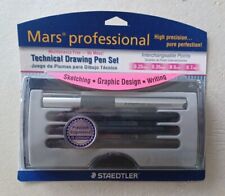 NEW STAEDTLER MARS PROFESSIONAL TECHNICAL DRAWING PEN SET 4 POINTS .25 .35 .5 .7 picture