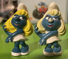 BULLY VINTAGE SMURFETTE ORIGINAL POSE RARITY GERMANY PVC RARE DISPLAY TOY SET picture