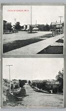 DIRT ROAD MAIN STREET c1910 garden mi original antique postcard ~rare multiview picture