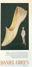 1965 Daniel Green Print Ad Harem Gold Brocade Slippers picture