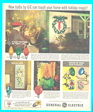 1962 General Electric GE Christmas lights PRINT AD vintage holiday lights picture