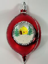 Vtg Christopher Radko Triple Indent Teardrop Ornament Reflector Hand Painted picture