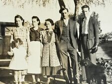 2i Photograph 1936 Group Family Photo Men Women Dog Old Car 1936 picture