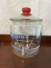 VTG Tom's Toasted Peanuts Glass Canister Counter Display Storage Jar Original picture