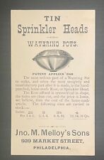 JNO. M. MELLLOY'S SONS TIN SPRINKLER HEADS PHILADELPHIA PA. - 1898 POSTCARD picture