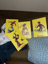 Vintage Curious George Wall Art Wood Decor Set Series of 4 cartoon pictures picture