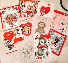 Vintage Antique Lot Of 10 Valentine's Day Greeting Cards 3 Unused  picture